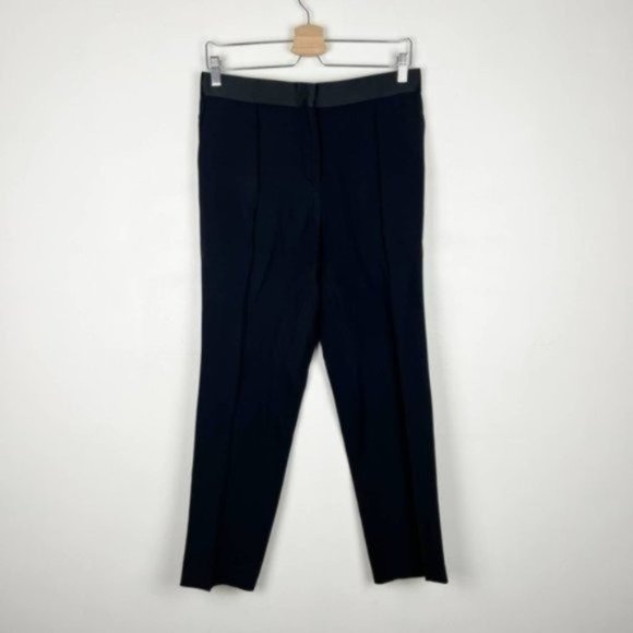 Celine Cigarette Leg Black Silk Blend Tuxedo Style Trouser Pants - Picture 1 of 9